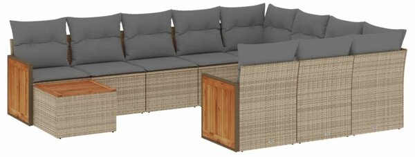 VidaXL Polyrattan Kerti Ülőgarnitúra - 11 részes - Bézs