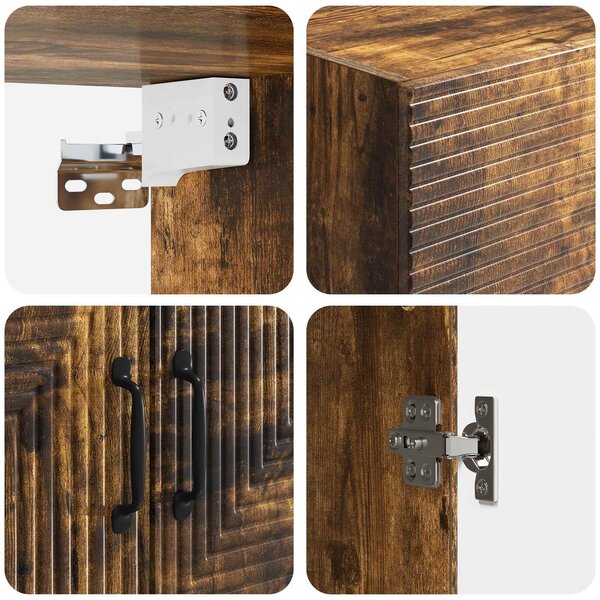 VidaXL Fali szekrény Füstös Tölgy 66 x 34,5 x 90 cm Szerelt Fa
