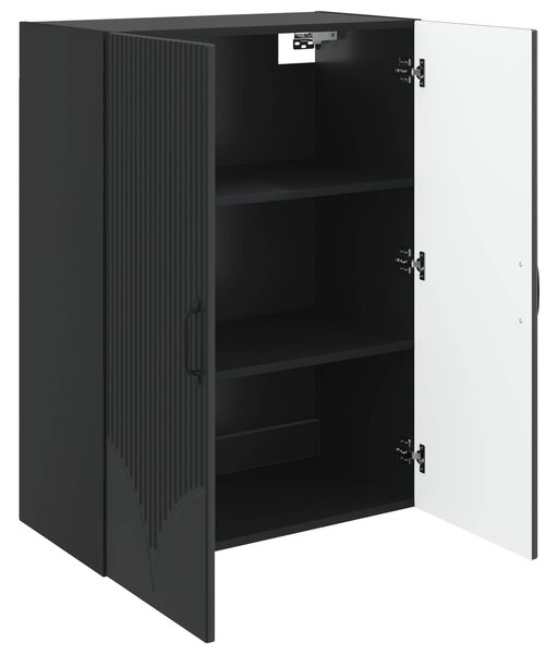 VidaXL Fali szekrény Fekete 66 x 34,5 x 90 cm Szerelt Fa
