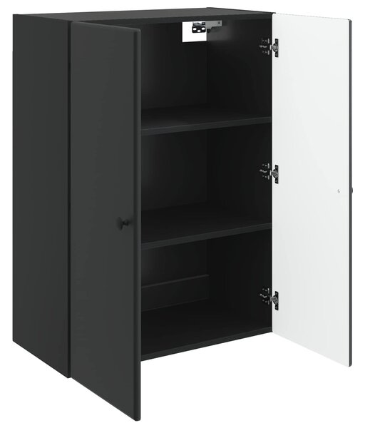 VidaXL Fali szekrény Fekete 66 x 34,5 x 90 cm Szerelt Fa
