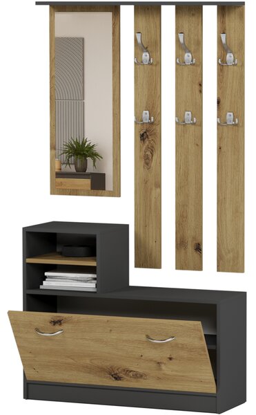 Előszoba szett Verturia (antracit + artisan) (tükörrel)