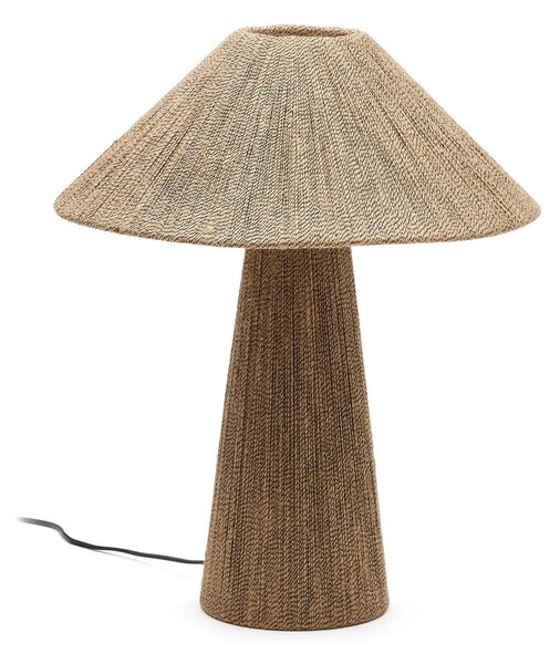 Black Friday - Világosbarna asztali lámpa juta búrával (magasság 46 cm) Renee – Kave Home