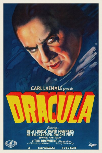 Festmény reprodukció Dracula (Vintage Cinema / Retro Movie Theatre Poster / Horror & Sci-Fi), (26.7 x 40 cm)