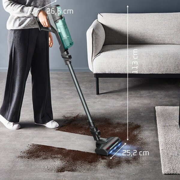 Rowenta RH1831E0 X-Force 8.80 Allergy Vezeték nélküli porszívó, Fekete-Türkiz