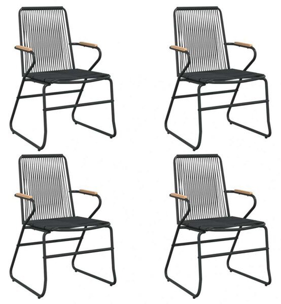 VidaXL 5 részes fekete PVC rattan kerti étkezőgarnitúra