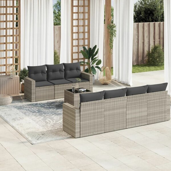 VidaXL Polyrattan Kerti Ülőgarnitúra - 8 részes