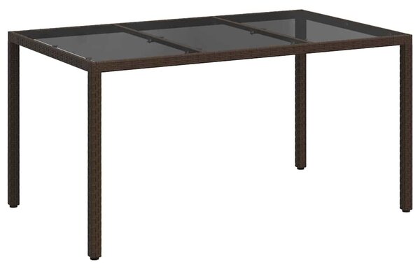 VidaXL Kerti Asztal Barna 150 x 90 x 75 cm polirattan