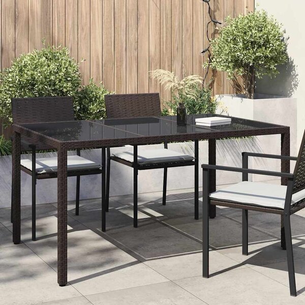 VidaXL Kerti Asztal Barna 150 x 90 x 75 cm polirattan