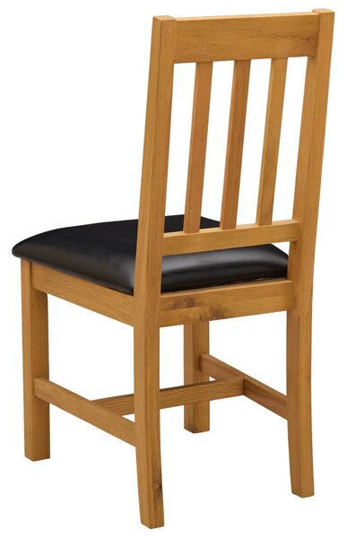 VidaXL Étkezőszék VENLO 2 pcs Tömör Tölgyfa Fekete 45 x 53 x 92 cm