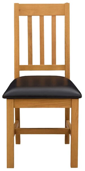 VidaXL Étkezőszék VENLO 2 pcs Tömör Tölgyfa Fekete 45 x 53 x 92 cm