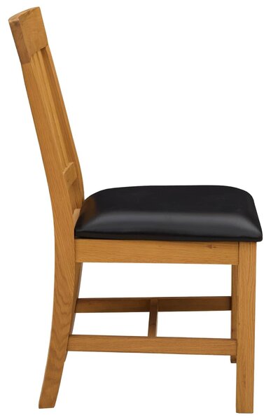 VidaXL Étkezőszék VENLO 2 pcs Tömör Tölgyfa Fekete 45 x 53 x 92 cm