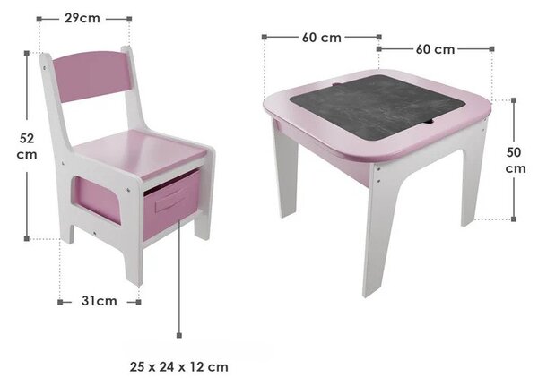 Juskys Milou fa gyerekszett - rózsaszín