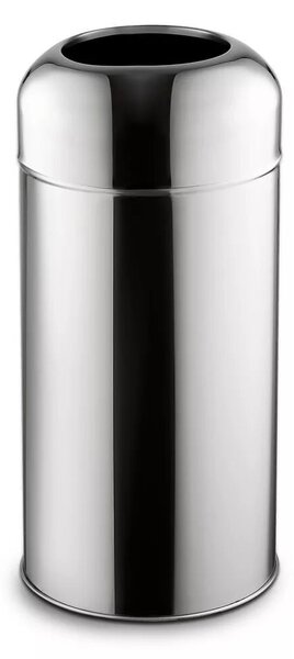 Fedél nélküli, rozsdamentes acél szemetes kuka, 40 L, 28X67CM, fényes 430SS
