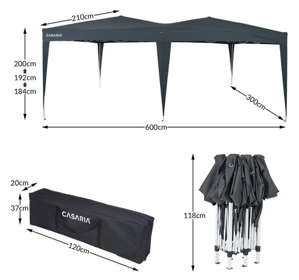 Deuba Kerti pavilon 3x6 m - antracit