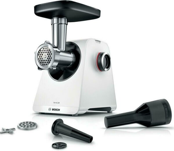 BOSCH MFWS420W Serie 4 MultiPower Húsdaráló, 2,5kg/perc, 1900W, Fehér/Fekete