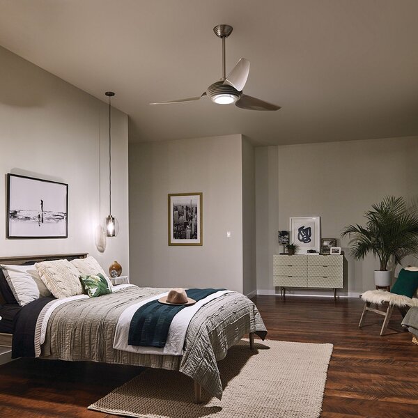 Kichler modern mennyezeti ventilátor voya ezüst pezsgő elsklf-voya-60-bs