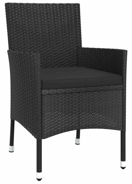 Polyrattan Kerti Étkezőgarnitúra - 9 részes - Fekete