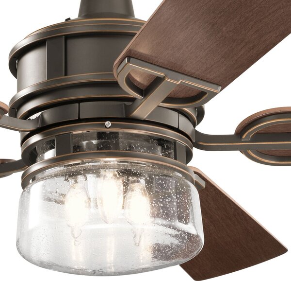 Kichler klasszikus mennyezeti ventilátor lyndon patio antik bronz dió sötét dió elsklf-lyndon-52-oz