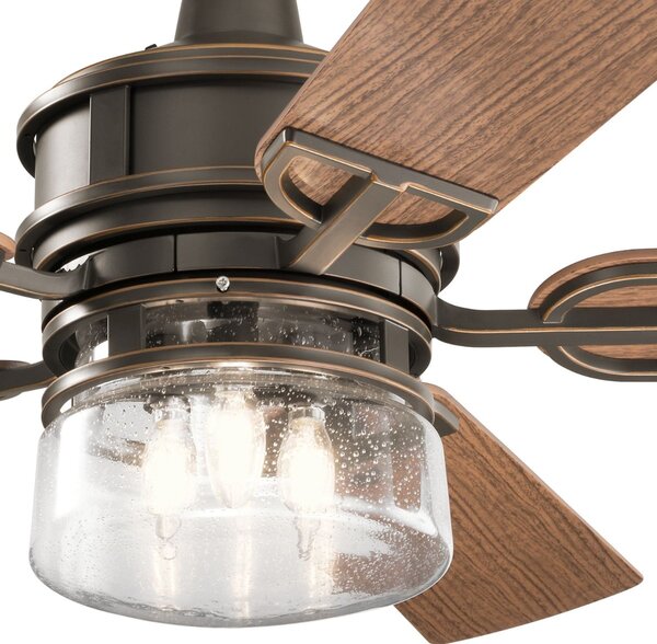 Kichler klasszikus mennyezeti ventilátor lyndon patio antik bronz dió sötét dió elsklf-lyndon-52-oz