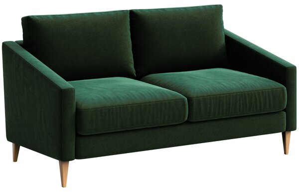 Sötétzöld bársony kétüléses kanapé Ame Yens Karoto 170 cm