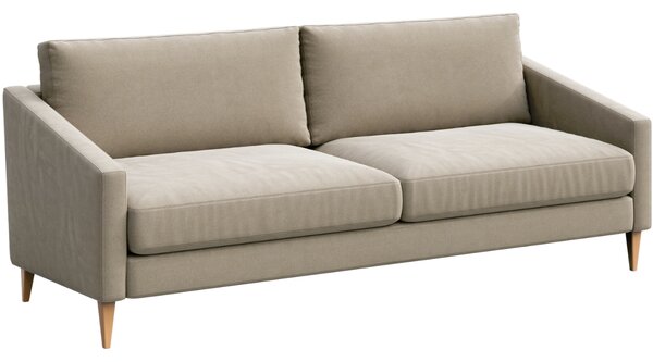 Bézs bársony háromszemélyes kanapé Ame Yens Karoto 200 cm