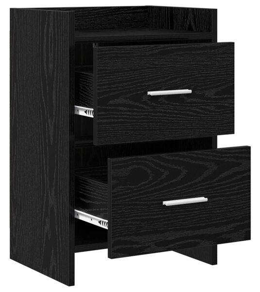 VidaXL Éjjeliszekrények 2 pcs Fekete Tölgy 40 x 30 x 60 cm Szerelt Fa
