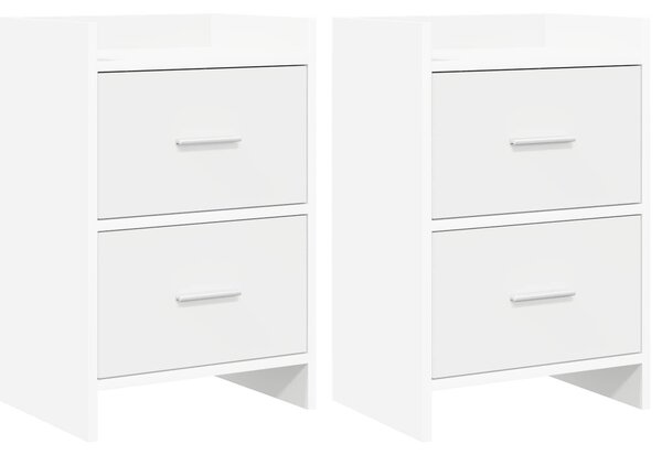 VidaXL Éjjeliszekrények 2 pcs Fehér 40 x 30 x 60 cm Szerelt Fa