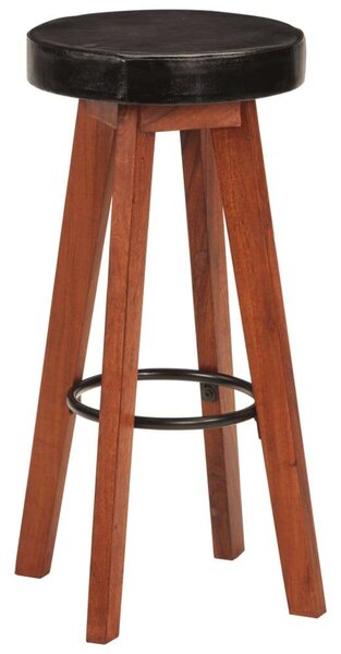 VidaXL Bárszék - 2 db - Akácfa és Bőr - 76cm