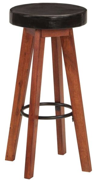 VidaXL Bárszék - 2 db - Akácfa és Bőr - 76cm