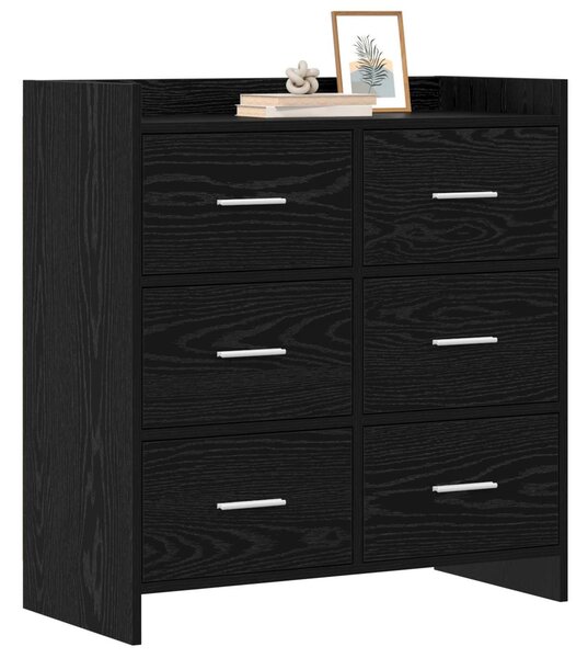VidaXL Széf Fekete Tölgy 75 x 33 x 80 cm Szerelt Fa