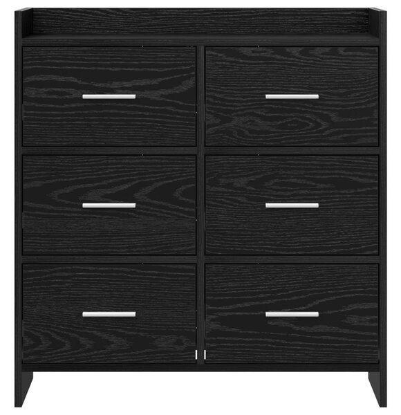VidaXL Széf Fekete Tölgy 75 x 33 x 80 cm Szerelt Fa