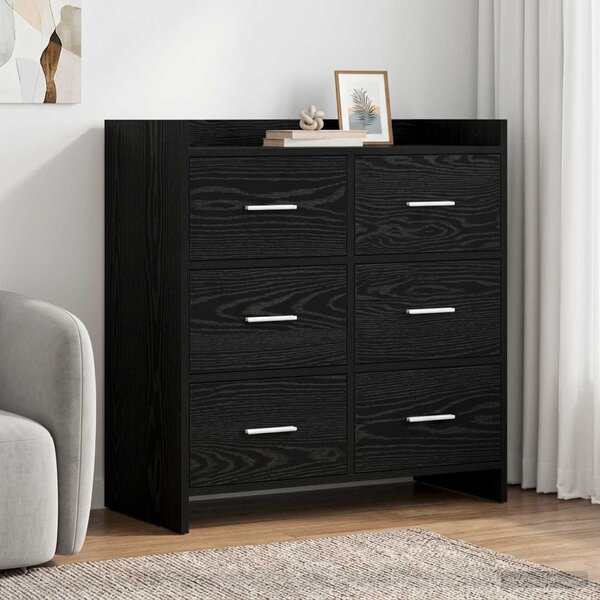 VidaXL Széf Fekete Tölgy 75 x 33 x 80 cm Szerelt Fa
