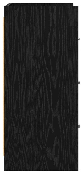 VidaXL Széf Fekete Tölgy 75 x 33 x 80 cm Szerelt Fa
