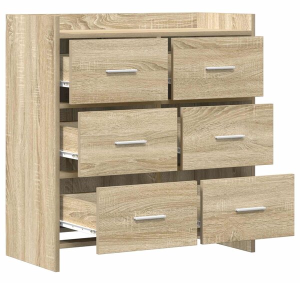 VidaXL Széf Sonoma Tölgy 75 x 33 x 80 cm Szerelt Fa