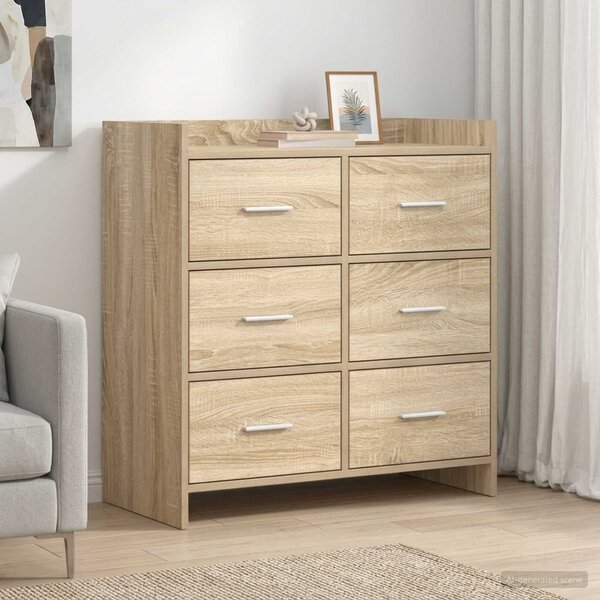 VidaXL Széf Sonoma Tölgy 75 x 33 x 80 cm Szerelt Fa