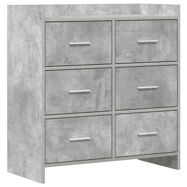 VidaXL Széf Betonszürke 75 x 33 x 80 cm Szerelt Fa
