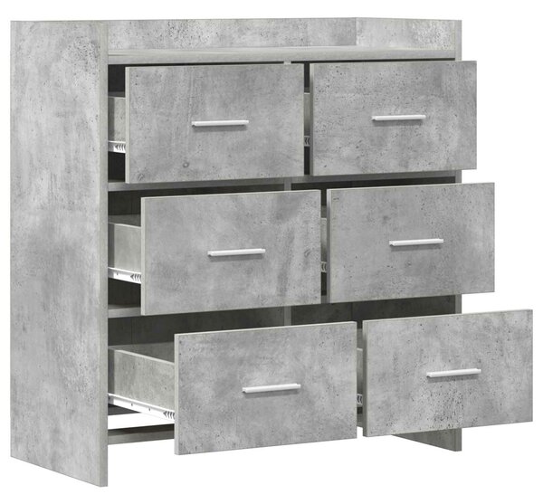 VidaXL Széf Betonszürke 75 x 33 x 80 cm Szerelt Fa