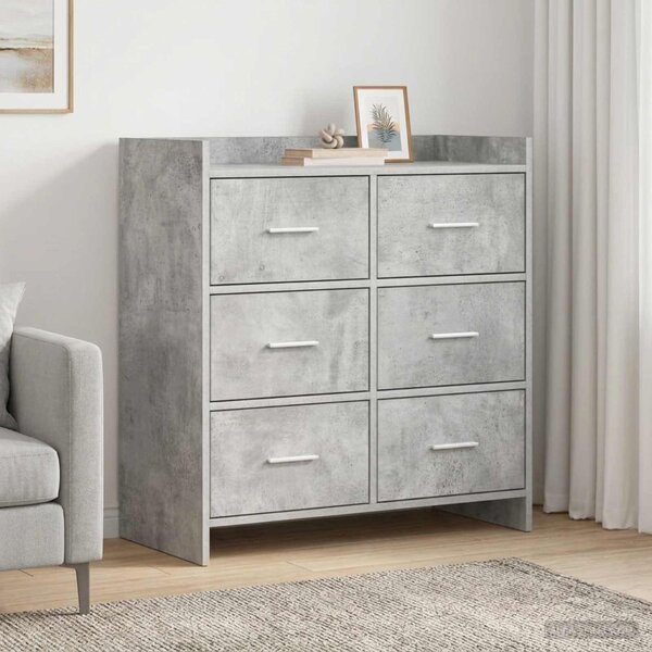 VidaXL Széf Betonszürke 75 x 33 x 80 cm Szerelt Fa