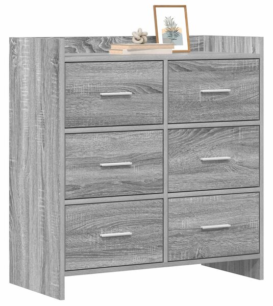 VidaXL Széf Szürke Sonoma 75 x 33 x 80 cm Szerelt Fa
