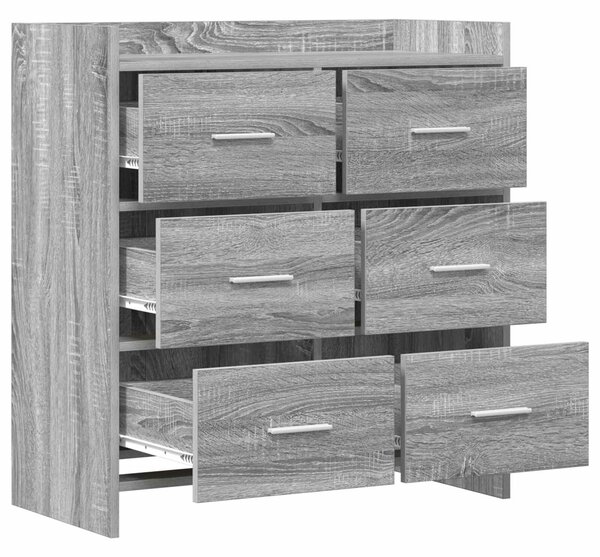 VidaXL Széf Szürke Sonoma 75 x 33 x 80 cm Szerelt Fa
