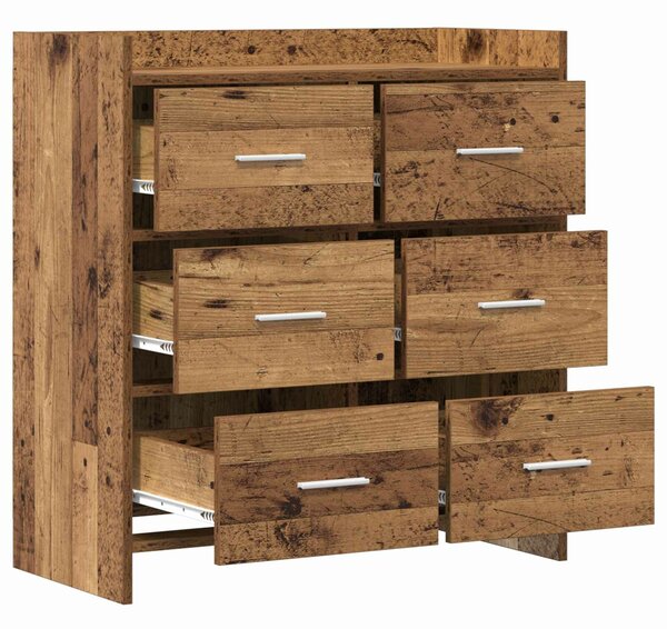 VidaXL Széf Antik Fa 75 x 33 x 80 cm Szerelt Fa