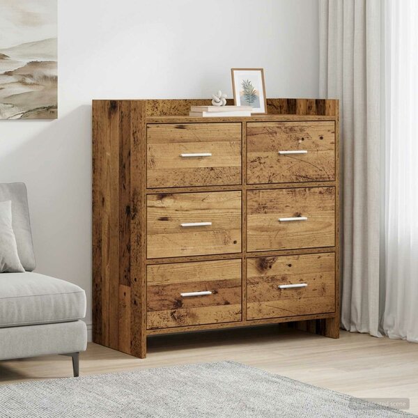 VidaXL Széf Antik Fa 75 x 33 x 80 cm Szerelt Fa