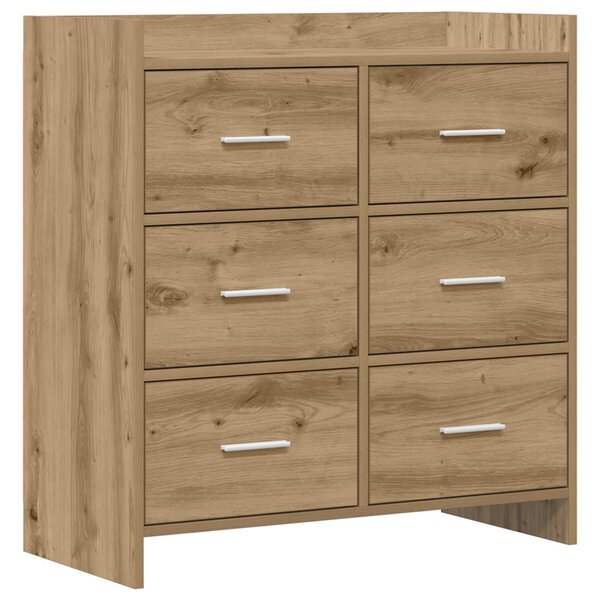 VidaXL Széf Kézműves Tölgy 75 x 33 x 80 cm Szerelt Fa
