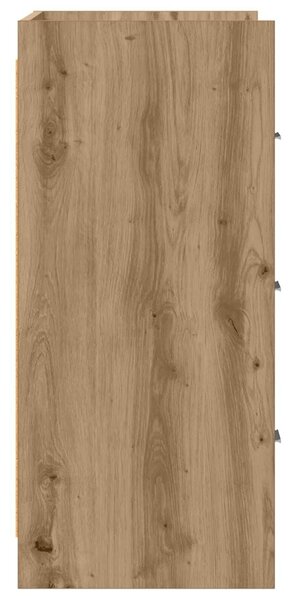 VidaXL Széf Kézműves Tölgy 75 x 33 x 80 cm Szerelt Fa