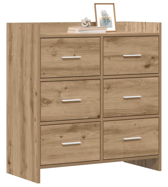 VidaXL Széf Kézműves Tölgy 75 x 33 x 80 cm Szerelt Fa