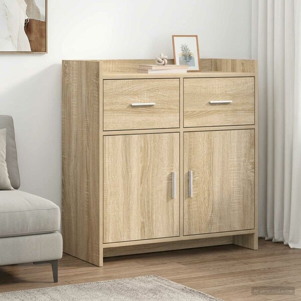 VidaXL Széf Sonoma Tölgy 75 x 36 x 80 cm Szerelt Fa