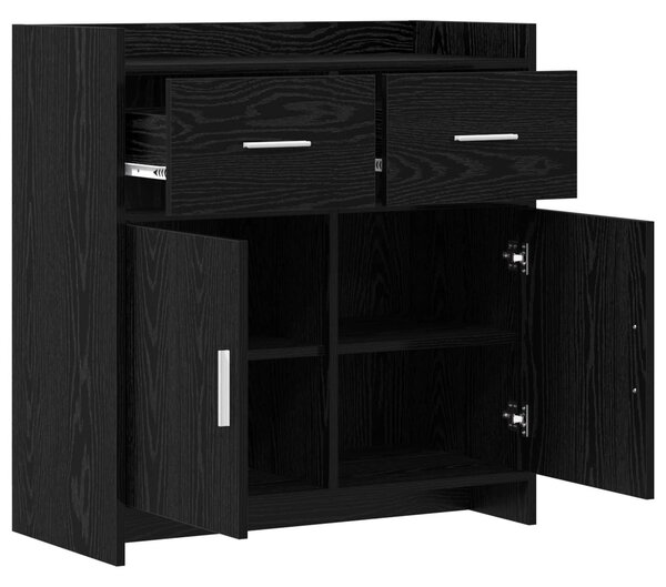 VidaXL Széf Fekete Tölgy 75 x 36 x 80 cm Szerelt Fa