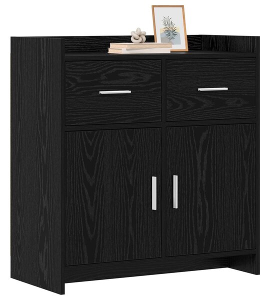 VidaXL Széf Fekete Tölgy 75 x 36 x 80 cm Szerelt Fa