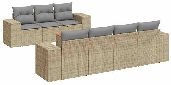 VidaXL Polyrattan Kerti Ülőgarnitúra - 8 részes - Bézs