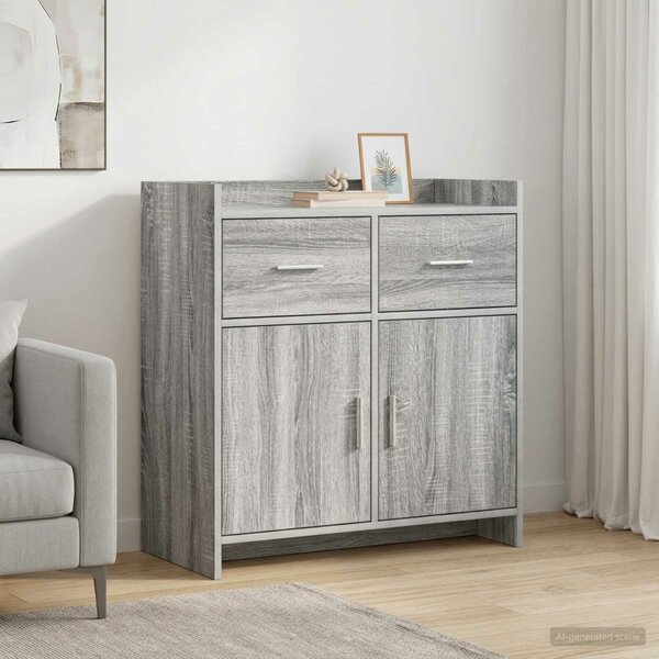 VidaXL Széf Szürke Sonoma 75 x 36 x 80 cm Szerelt Fa